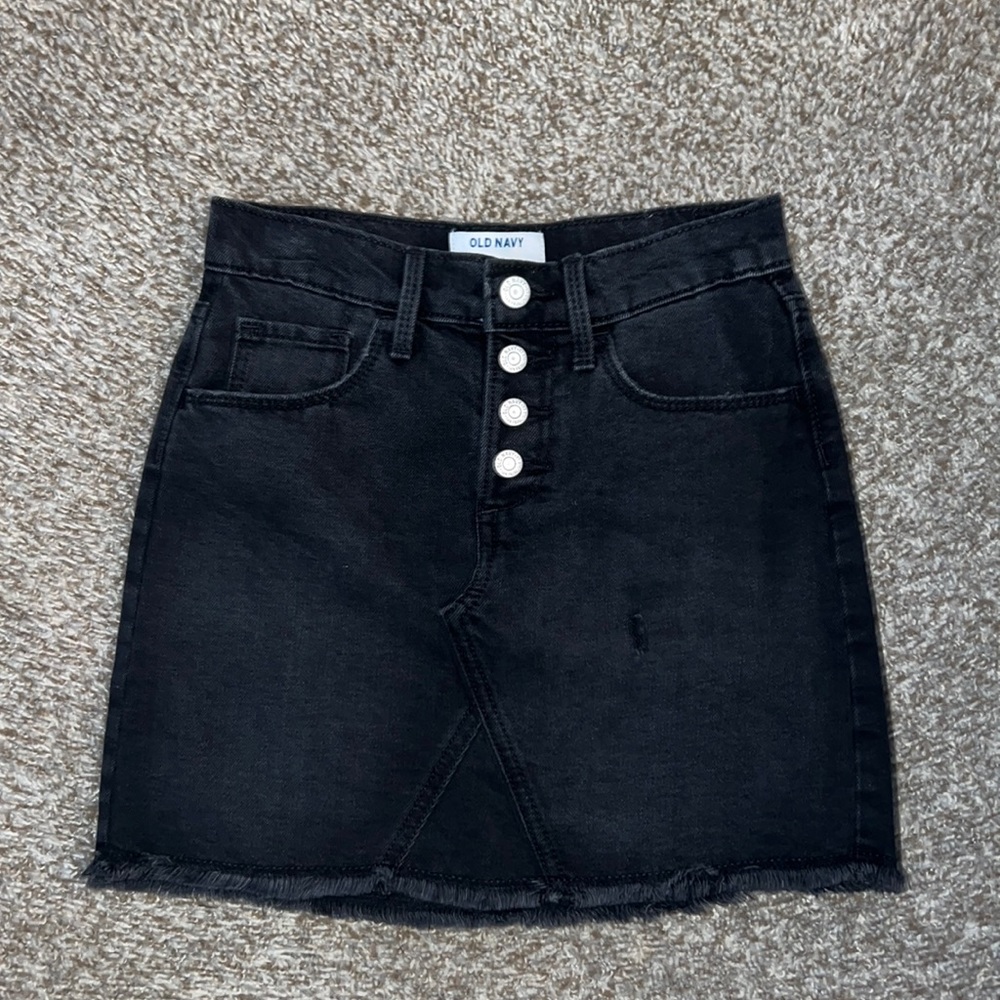 Girls old navy Black jean mini skirt